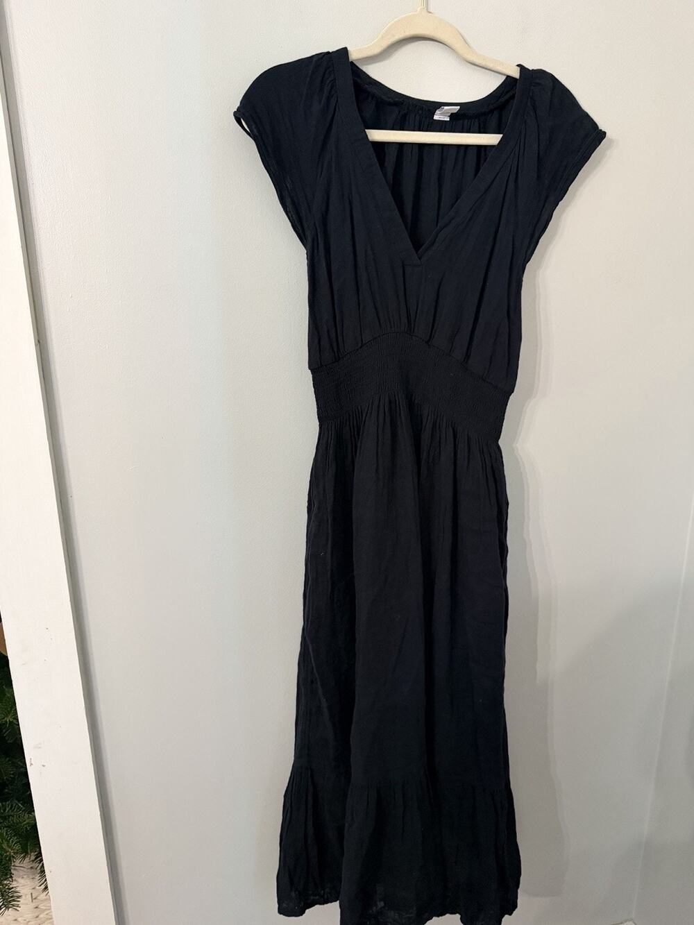Old Navy Womens S Black Maxi Tiered Smocked Waist 100 Cotton